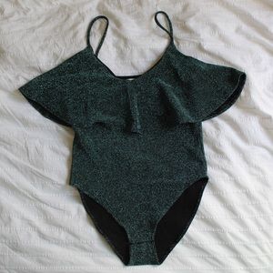 Zara Knit Metallic Green Bodysuit